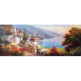 王春梅作品~ 加勒比海精緻風景-y14281 畫作系列 - 油畫 - 油畫風景